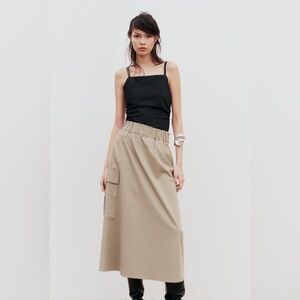 ZARA ELASTIC WAIST MAXI SKIRT